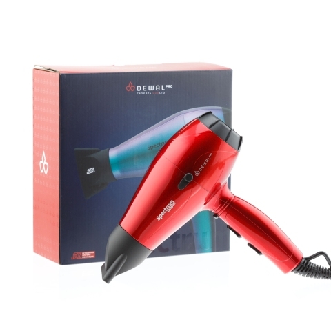 03-109 Red DEWAL Фен Spectrum Compact черный, 2100 Вт, ионизация, 2 насадки
