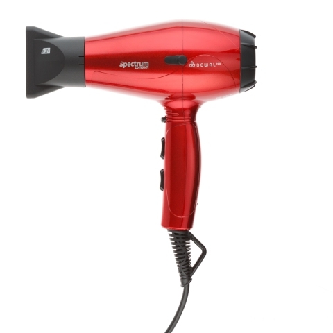 03-109 Red DEWAL Фен Spectrum Compact черный, 2100 Вт, ионизация, 2 насадки