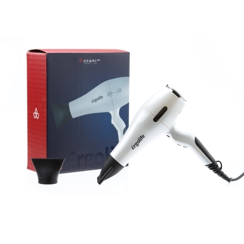 03-001 White DEWAL Фен ErgoLife, белый, Soft Touch, 2200 Вт