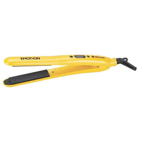 DEWAL 03-401 Yellow Щипцы Emotion, желтые, 25х90мм, с терморег, керамико-турмалиновое покрытие,39Вт