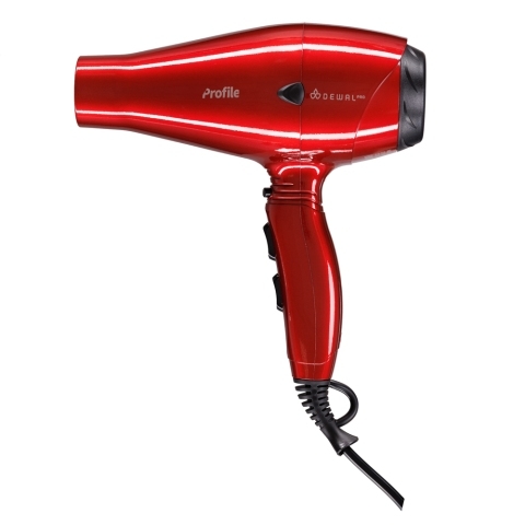 03-120 Red DEWAL Фен Profile красный, 2200 Вт, ионизация, 2 насадки