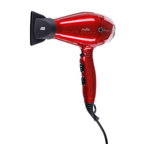 03-120 Red DEWAL Фен Profile красный, 2200 Вт, ионизация, 2 насадки