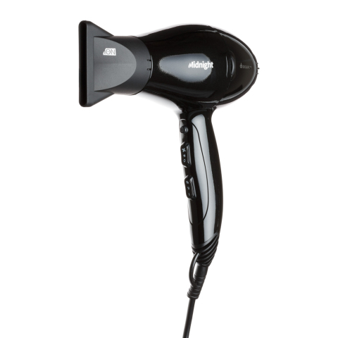 03-107 Black DEWAL Фен Midnight 2000 Вт, 2 насадки, ионизация