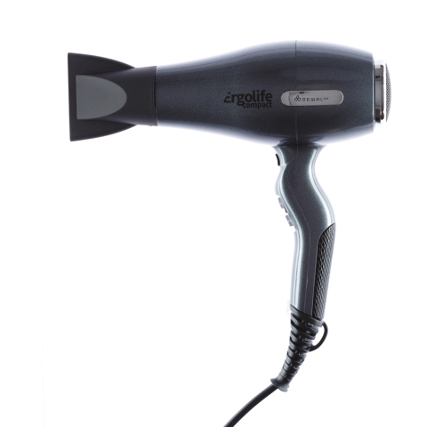 03-002 Grafit DEWAL Фен ErgoLife Compact графит, 2000 Вт, ионизация, 2 насадки
