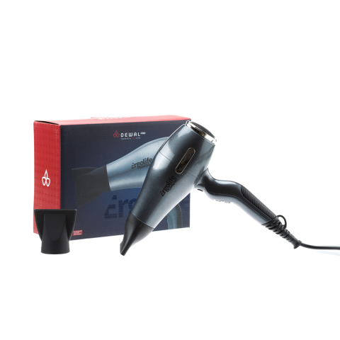 03-002 Grafit DEWAL Фен ErgoLife Compact графит, 2000 Вт, ионизация, 2 насадки