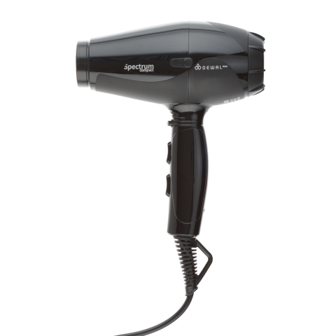 03-109 Black DEWAL Фен Spectrum Compact черный, 2100 Вт, ионизация, 2 насадки