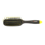 BNN-81 Щетка массажная DEWAL BANANA black прямоугольная, узкая, пластиковый штифт, 7 рядов