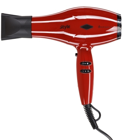 03-111 Red DEWAL Фен Pro Style, 2000 Вт, 2 насадки и диффузор