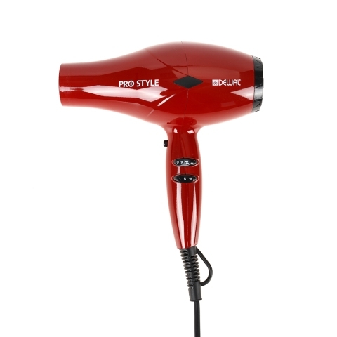 03-111 Red DEWAL Фен Pro Style, 2000 Вт, 2 насадки и диффузор