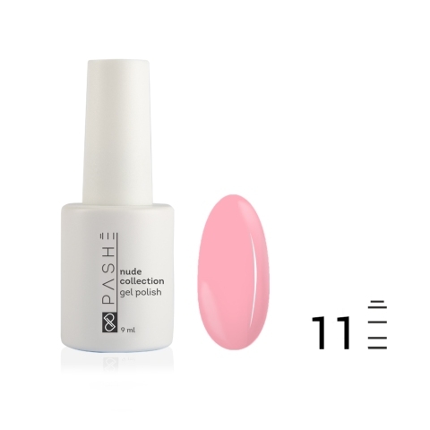 Гель-лак PASHE Nude Collection №11 камуфлирующий молочно-розовый, 9 мл.