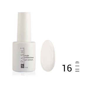 Гель-лак PASHE Nude Collection №16 камуфлирующий дымчато-белый, 9 мл.