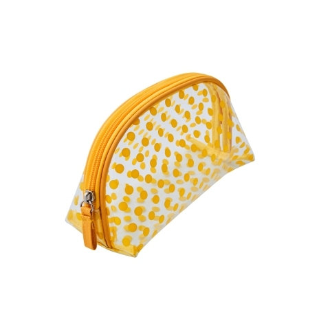 BG-12 yellow Dewal Косметичка Горох желтая, 19*8,5*11,5 см
