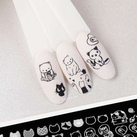 TNL Пластина для стемпинга №108 Premium - mini Kitty