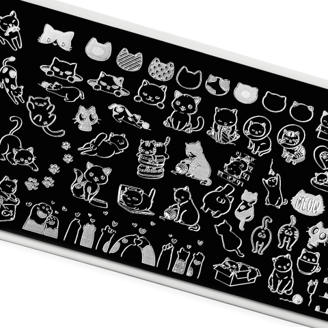 TNL Пластина для стемпинга №108 Premium - mini Kitty