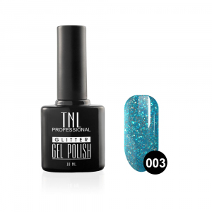 TNL Гель-лак Glitter №03 Голубой, 10 мл.