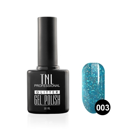 TNL Гель-лак Glitter №03 Голубой, 10 мл.