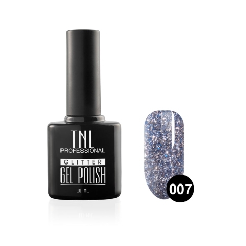 TNL Гель-лак Glitter №07 Синий, 10 мл.