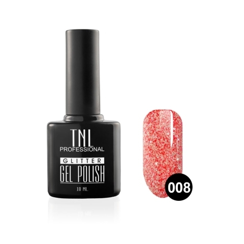 TNL Гель-лак Glitter №08 Алый, 10 мл.