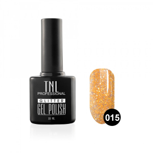 TNL Гель-лак Glitter №15 Оранжевый, 10 мл.