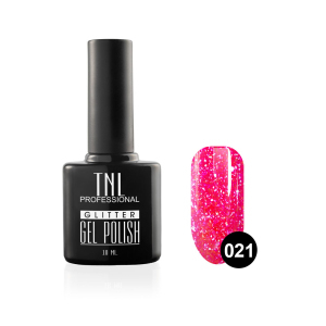 TNL Гель-лак Glitter №21 Ярко-розовый, 10 мл.