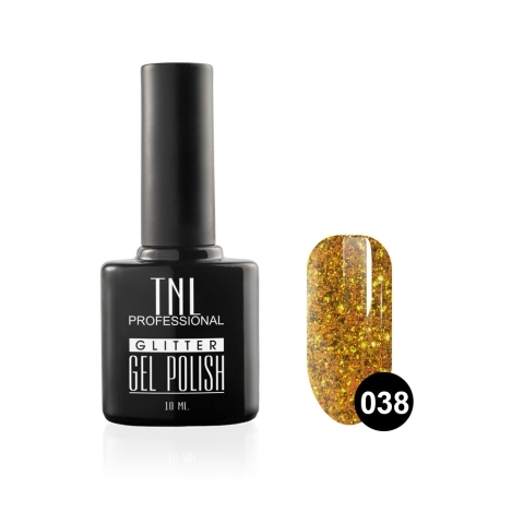 TNL Гель-лак Glitter №38 Нарциссово-желтый, 10 мл.