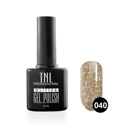 TNL Гель-лак Glitter №40 Серебряный с разноцветными блестками, 10 мл.