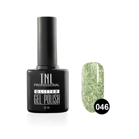 TNL Гель-лак Glitter №46 Бело-зеленый, 10 мл.