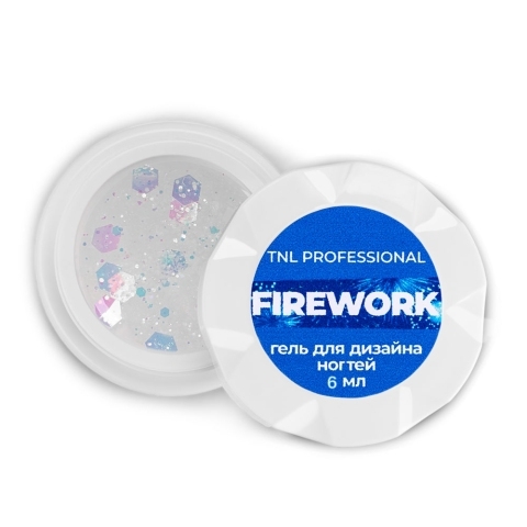 Гель для дизайна TNL Firework № 02 Прозрачный залп, 6 мл.