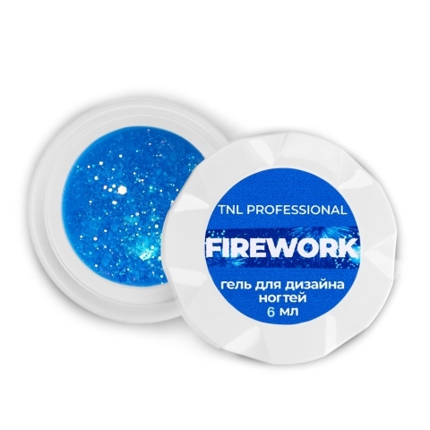Гель для дизайна TNL Firework № 03 Голубой залп, 6 мл.