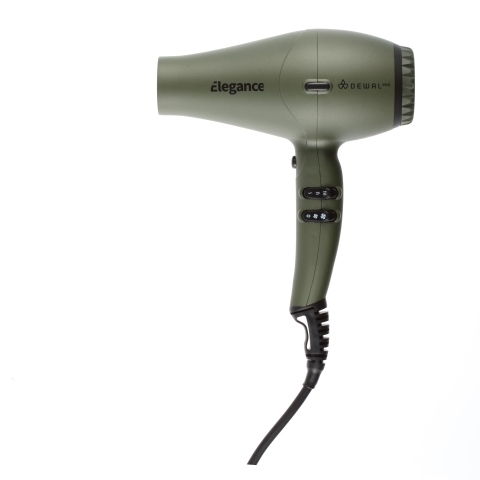 03-9010 DEWAL Фен PRO ELEGANCE, оливковый, 2300 Вт, 2 насадки, ионизация