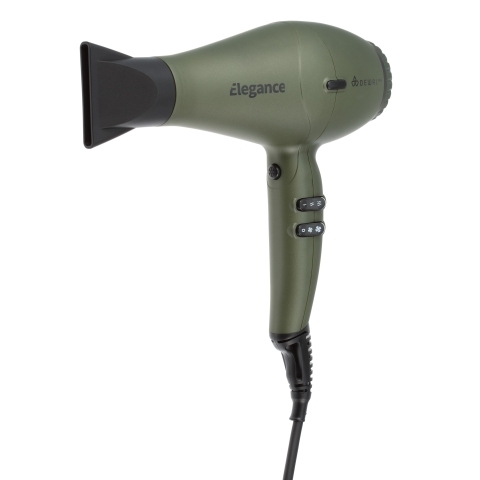 03-9010 DEWAL Фен PRO ELEGANCE, оливковый, 2300 Вт, 2 насадки, ионизация