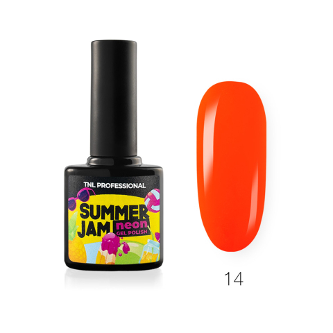 TNL Гель-лак Neon Summer Jam №14 - Неоновый рыжий, 10 мл.