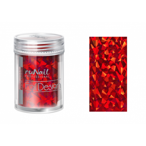 1990 Ru Nail Фольга цвет Красная голография, 1,5 м, туба