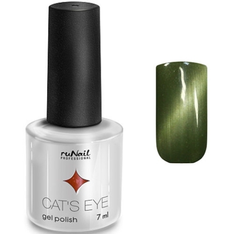 2923 RuNail Гель-лак Cat's eye Салатовый, 7 мл.
