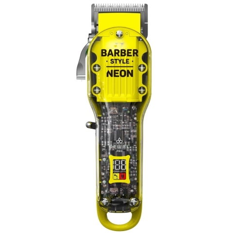 03-081 Yellow DEWAL Машинка для стрижки Barber Style Neon 6000 об/мин, аккум/сет., нож 45 мм., 6 насадок 0,8-2,0 мм