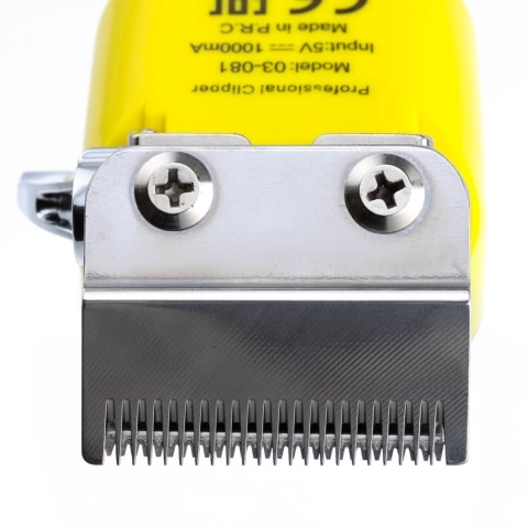 03-081 Yellow DEWAL Машинка для стрижки Barber Style Neon 6000 об/мин, аккум/сет., нож 45 мм., 6 насадок 0,8-2,0 мм