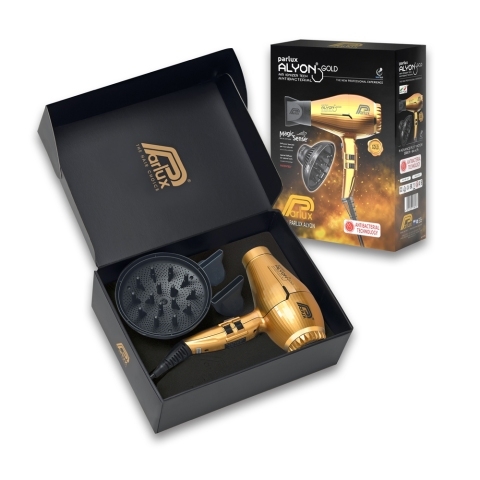 Set-0901-Alyon Gold Набор Фен PARLUX золотой, 2250 Вт, 2 насадки + диффузор