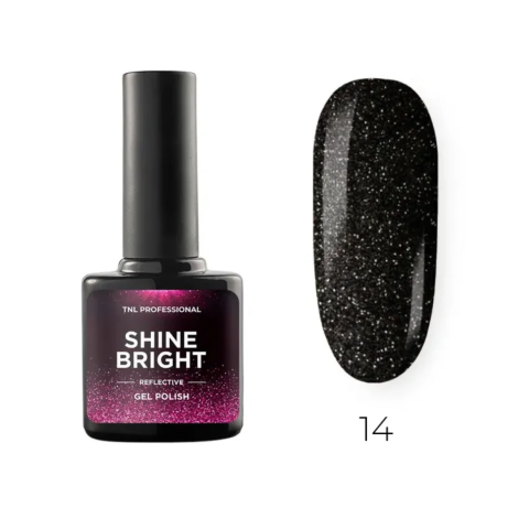 TNL Гель-лак Shine bright №14 - Черное серебро, 10 мл.