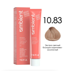 TEFIA AMB Крем-краска 10.83 Экстра светлый блондин коричнево-золотистый, 60 мл.