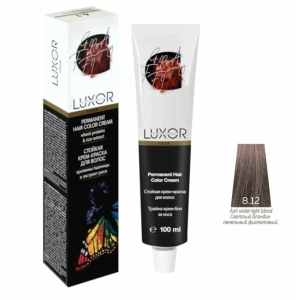 Luxor Professional Крем-краска 8.12 Светлый блондин пепельный фиолетовый, 100 мл.
