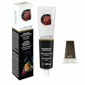 Luxor Professional Крем-краска 8.71 Светлый блондин шоколадный пепельный, 100 мл.