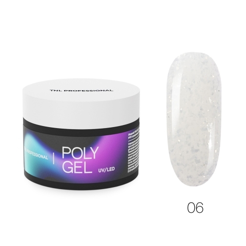 TNL Жидкий Poly Gel №06 - молочный с жемчужной поталью и шиммером, 30 мл.