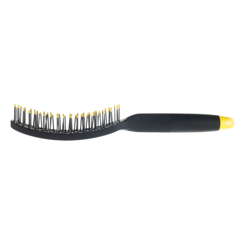 BNN-83 DEWAL Щетка продувная массажная BANANA black прямоугольная, пластиковый штифт, 8 рядов
