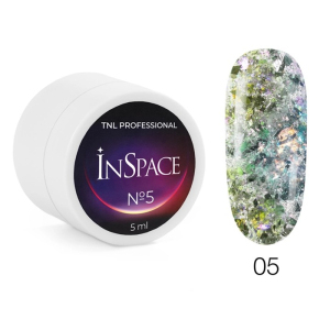 TNL Гель для дизайна InSpace светоотражающий, с голографическим глиттером, №05 - металлическая иллюзия, 5 мл.