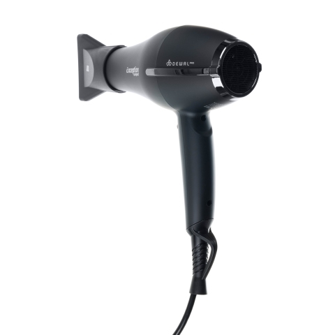 03-114 Black DEWAL Фен Exception Compact, 2200 Вт, 2 насадки, ионизация, компактный