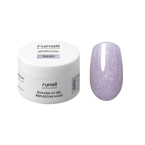 9649 RuNail Моделирующий УФ-гель Builder UV Gel Reflective Nude, 15 гр.