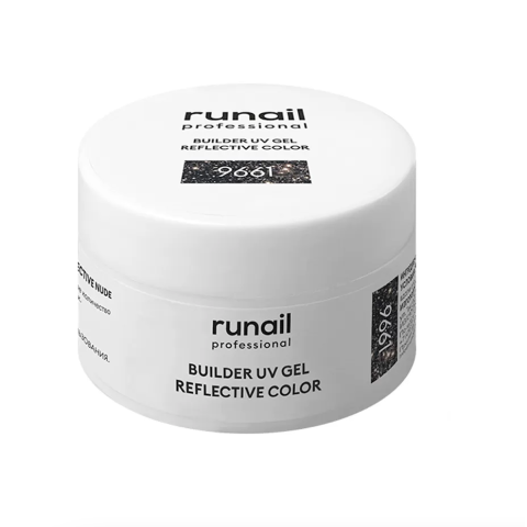 9661 RuNail Моделирующий УФ-гель Builder UV Gel Reflective Color, 15 гр.