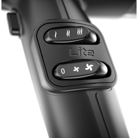 Фен GA.MA IQ LITE MAX чёрный 1700 Вт 85 000 об/мин 2 насадки, 343 гр.