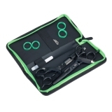  SET ВS8-7 Набор из двух ножниц парикмахерских 7" черные в чехле