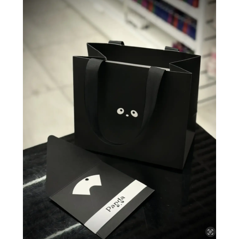 Пакет подарочный PANDA 22*19*12 чёрный